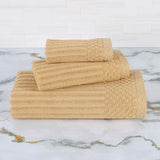 Soho Ribbed Cotton Absorbent 3 Piece Assorted Towel Set
