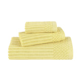 Soho Ribbed Cotton Absorbent 3 Piece Assorted Towel Set