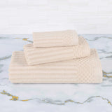 Soho Ribbed Cotton Absorbent 3 Piece Assorted Towel Set
