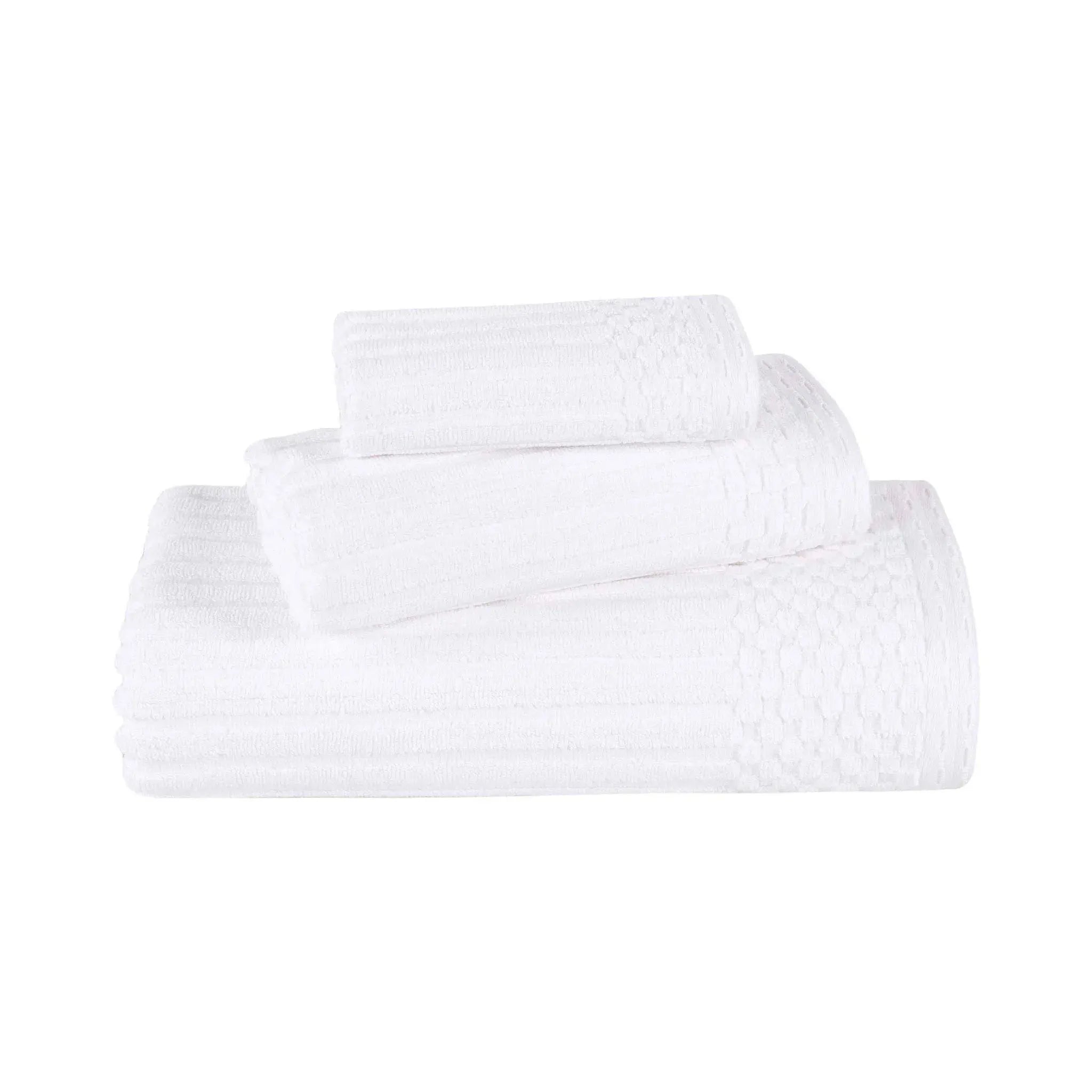 Soho Ribbed Cotton Absorbent 3 Piece Assorted Towel Set