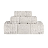 Napa Zero Twist Cotton Solid Waffle Honeycomb 3 Piece Towel Set