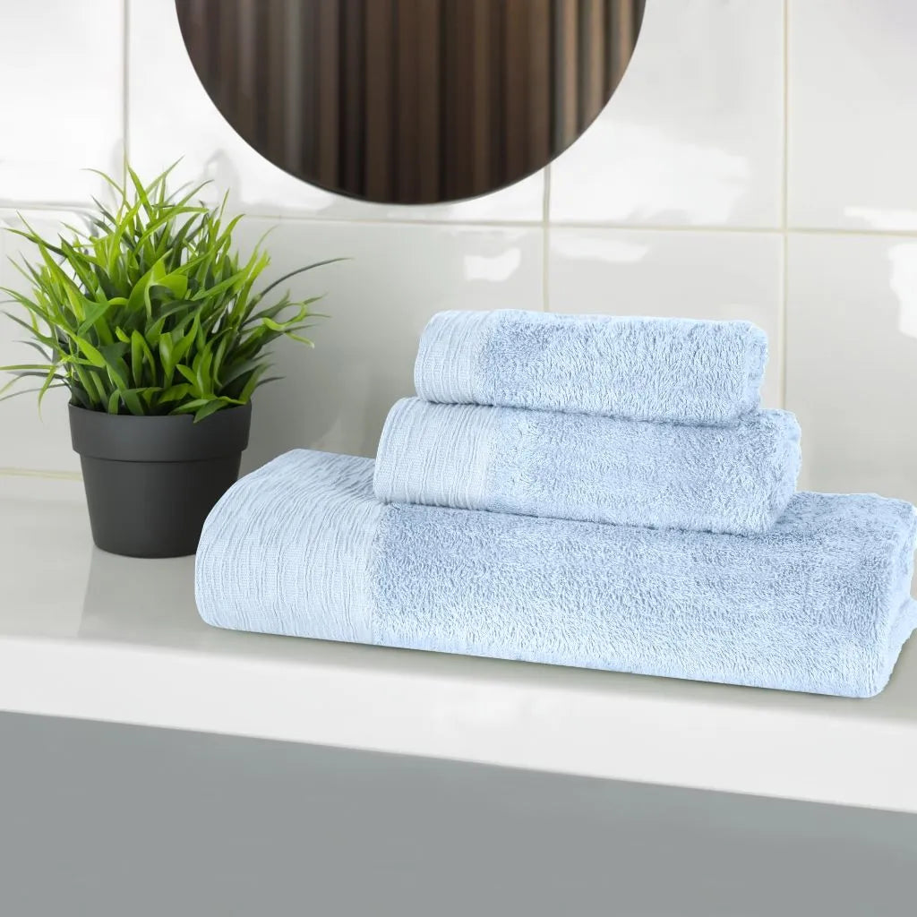 Rayon from Bamboo Eco-Friendly Fluffy Soft Solid 3 Piece Towel Set