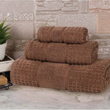 Napa Zero Twist Cotton Solid Waffle Honeycomb 3 Piece Towel Set