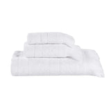 Rolla Cotton Geometric Jacquard Plush Soft Absorbent 3 Piece Towel Set
