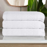 Cotton Geometric Jacquard Absorbent Bath Towel Set of 3