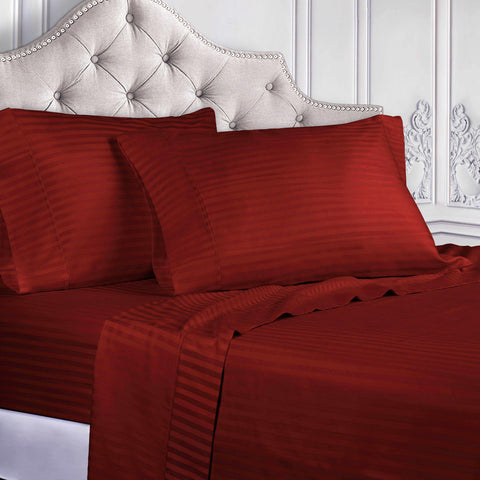 400 Thread Count Egyptian Cotton Sateen Stripe Bed Sheet Set