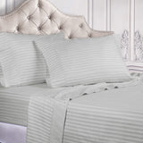 400 Thread Count Egyptian Cotton Sateen Stripe Bed Sheet Set