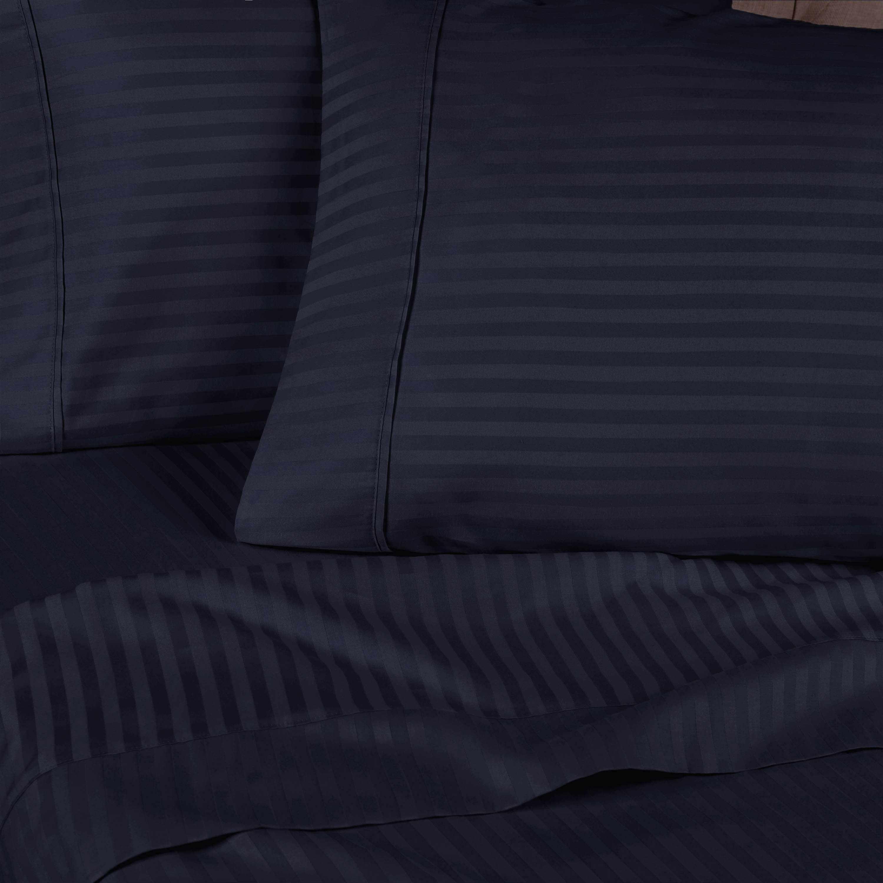 400 Thread Count Egyptian Cotton Sateen Stripe Bed Sheet Set