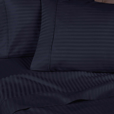 400 Thread Count Egyptian Cotton Sateen Stripe Bed Sheet Set