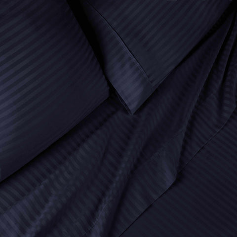 400 Thread Count Egyptian Cotton Sateen Stripe Bed Sheet Set