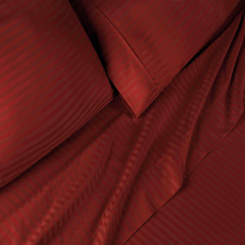 400 Thread Count Egyptian Cotton Sateen Stripe Bed Sheet Set