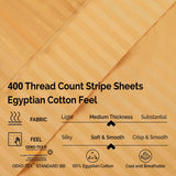 400 Thread Count Egyptian Cotton Striped Deep Pocket Sheet Set
