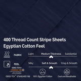 400 Thread Count Egyptian Cotton Striped Deep Pocket Sheet Set