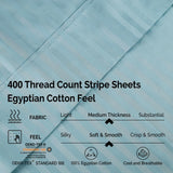 400 Thread Count Egyptian Cotton Striped Deep Pocket Sheet Set