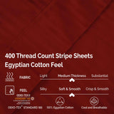 400 Thread Count Egyptian Cotton Sateen Stripe Bed Sheet Set