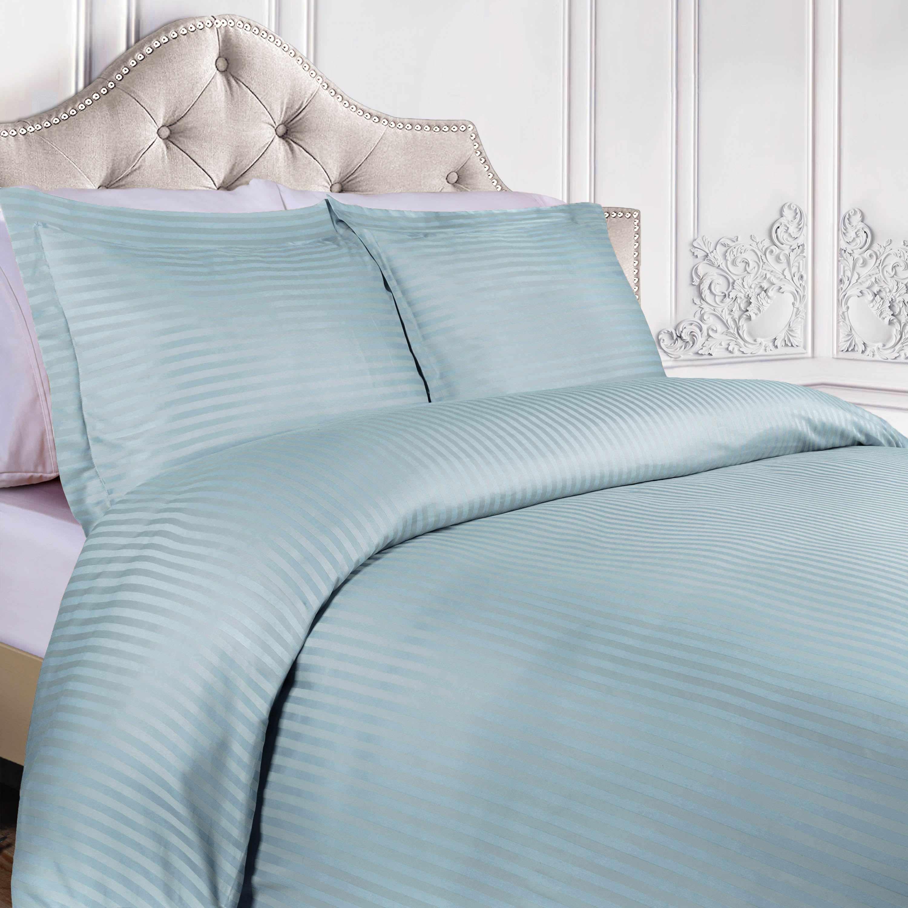 400 Thread Count Lightweight Stripe Egyptian Cotton Duvet Cover Set