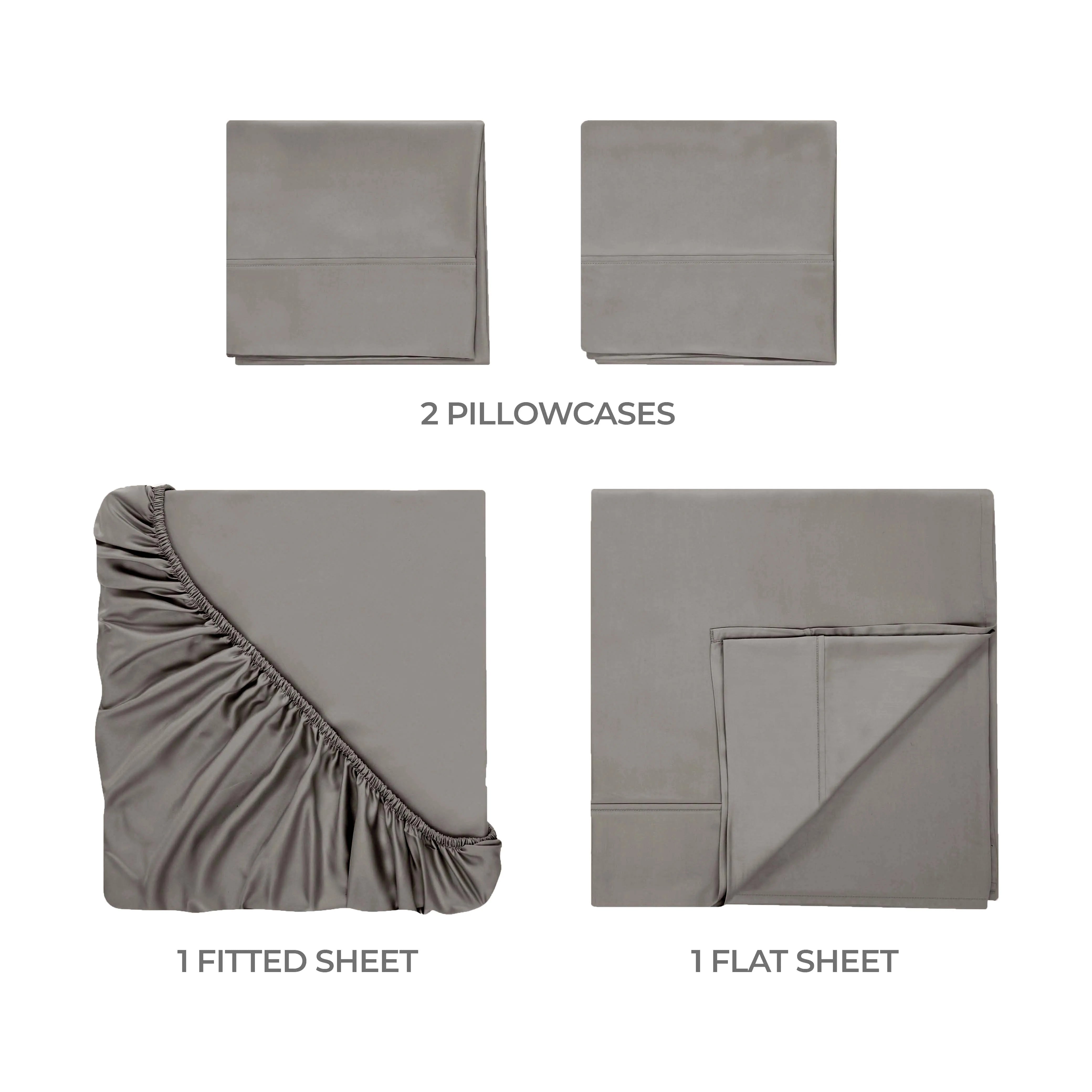 Egyptian Cotton 400 Thread Count Solid Deep Pocket Bed Sheet Set