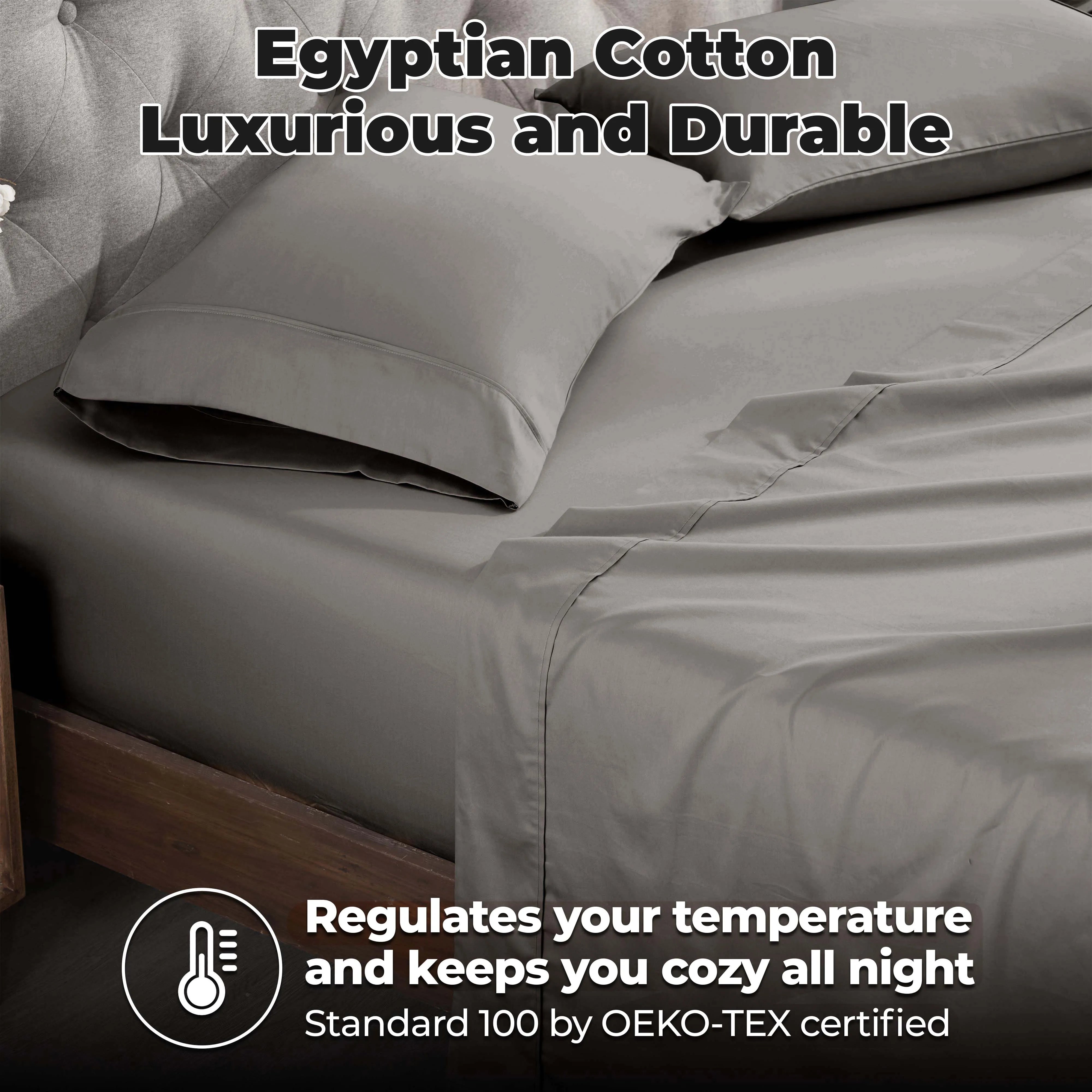 400 Thread Count Egyptian Cotton Sateen Bed Sheet Set