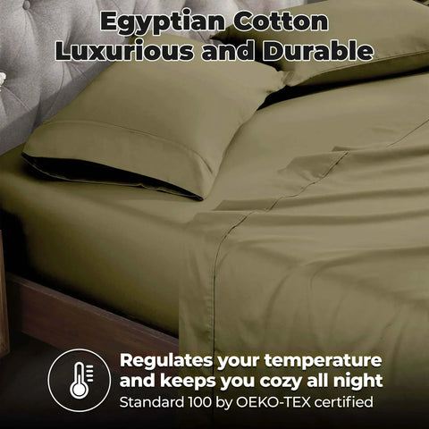Egyptian Cotton 400 Thread Count Solid Bed Pillowcase Set
