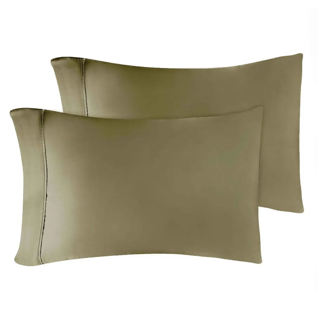 Egyptian Cotton 400 Thread Count Solid Luxury Pillowcases, Set of 2