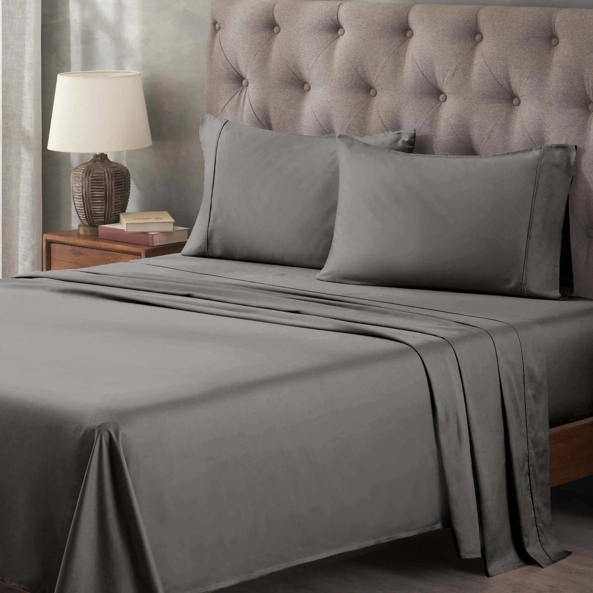 Egyptian Cotton 400 Thread Count Solid Deep Pocket Bed Sheet Set