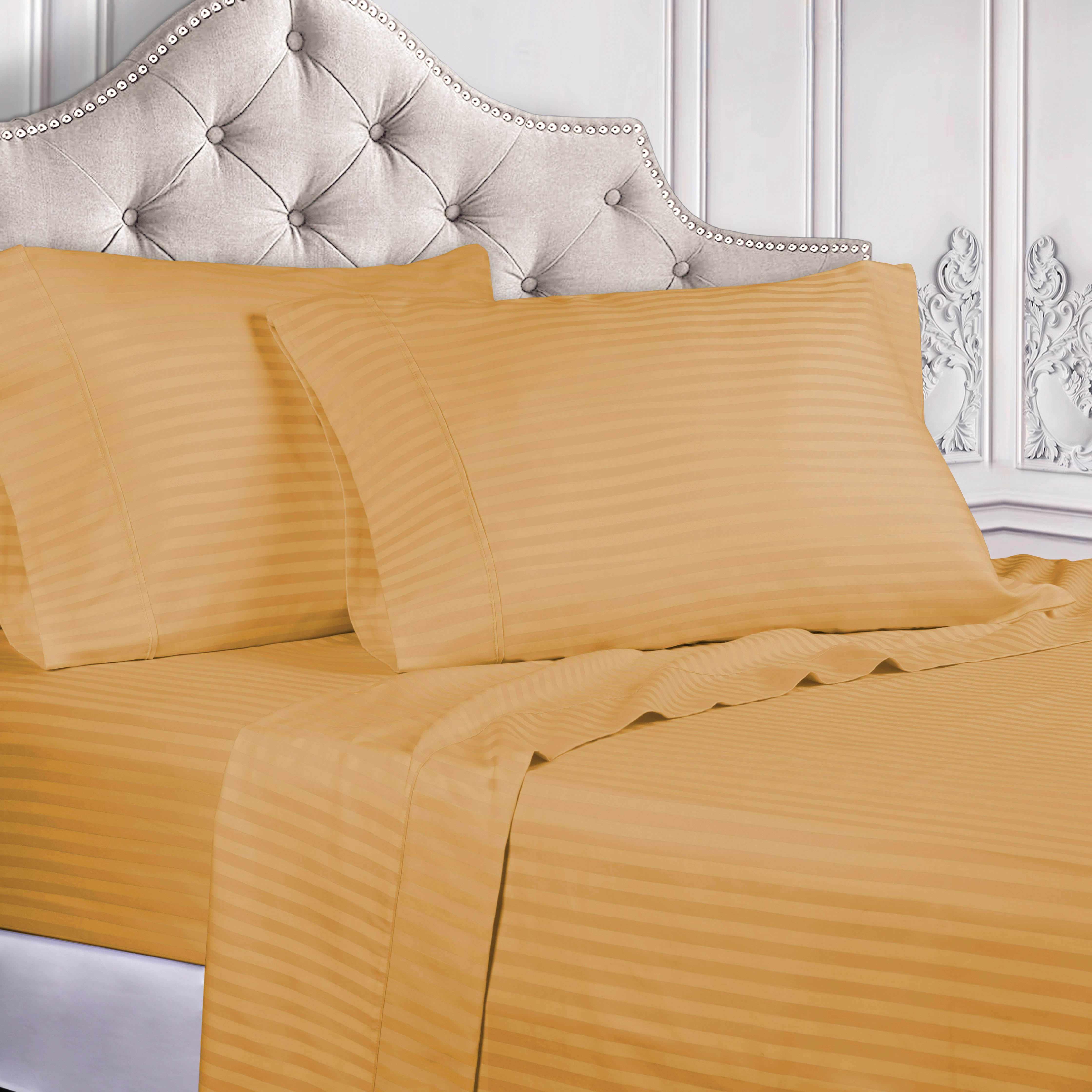 400 Thread Count Egyptian Cotton Sateen Stripe Bed Sheet Set