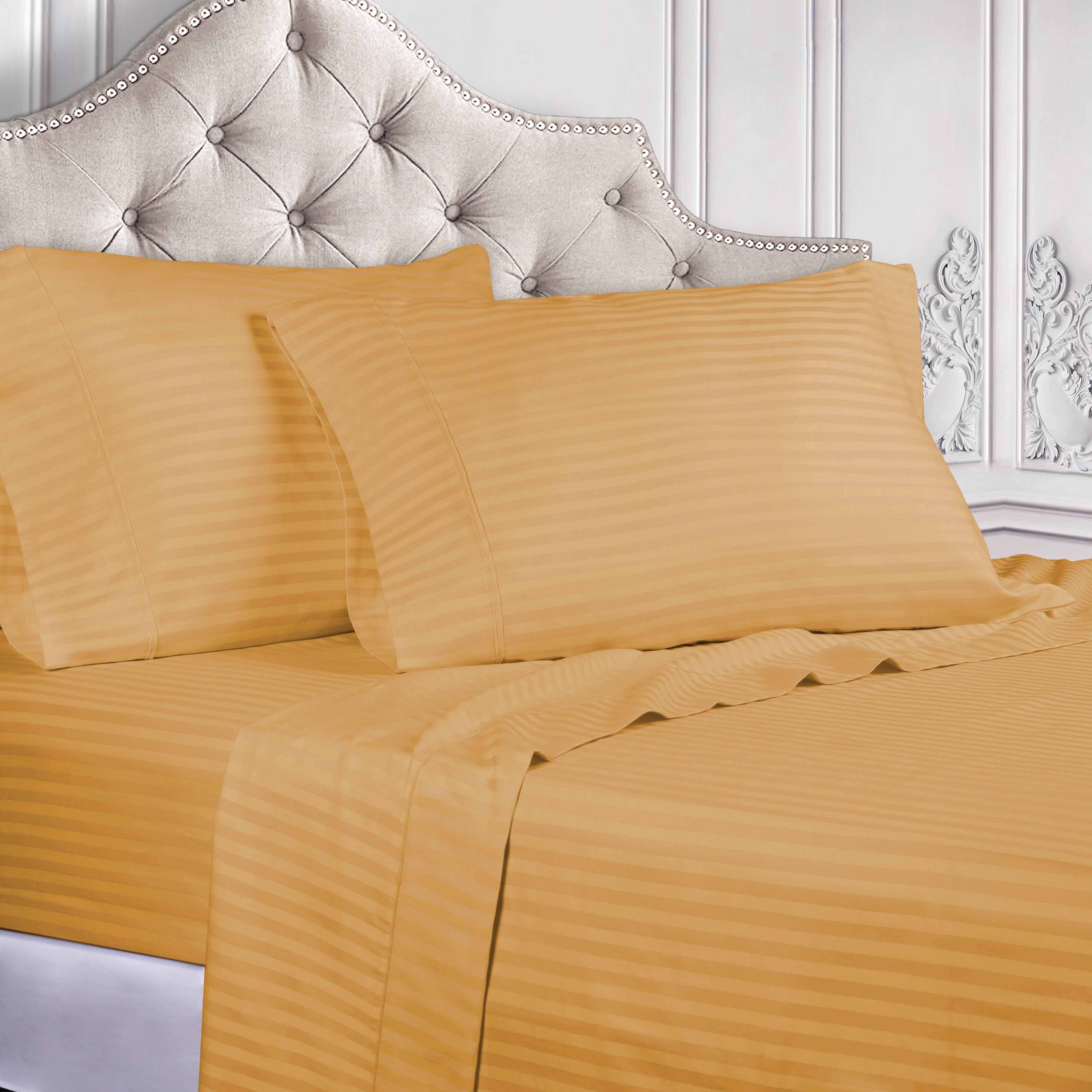 300 Thread Count Egyptian Cotton Sateen Stripe Bed Sheet Set