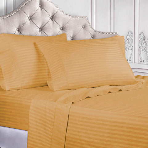 400 Thread Count Egyptian Cotton Sateen Stripe Bed Sheet Set