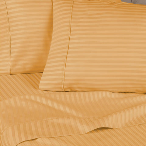300 Thread Count Egyptian Cotton Sateen Stripe Bed Sheet Set