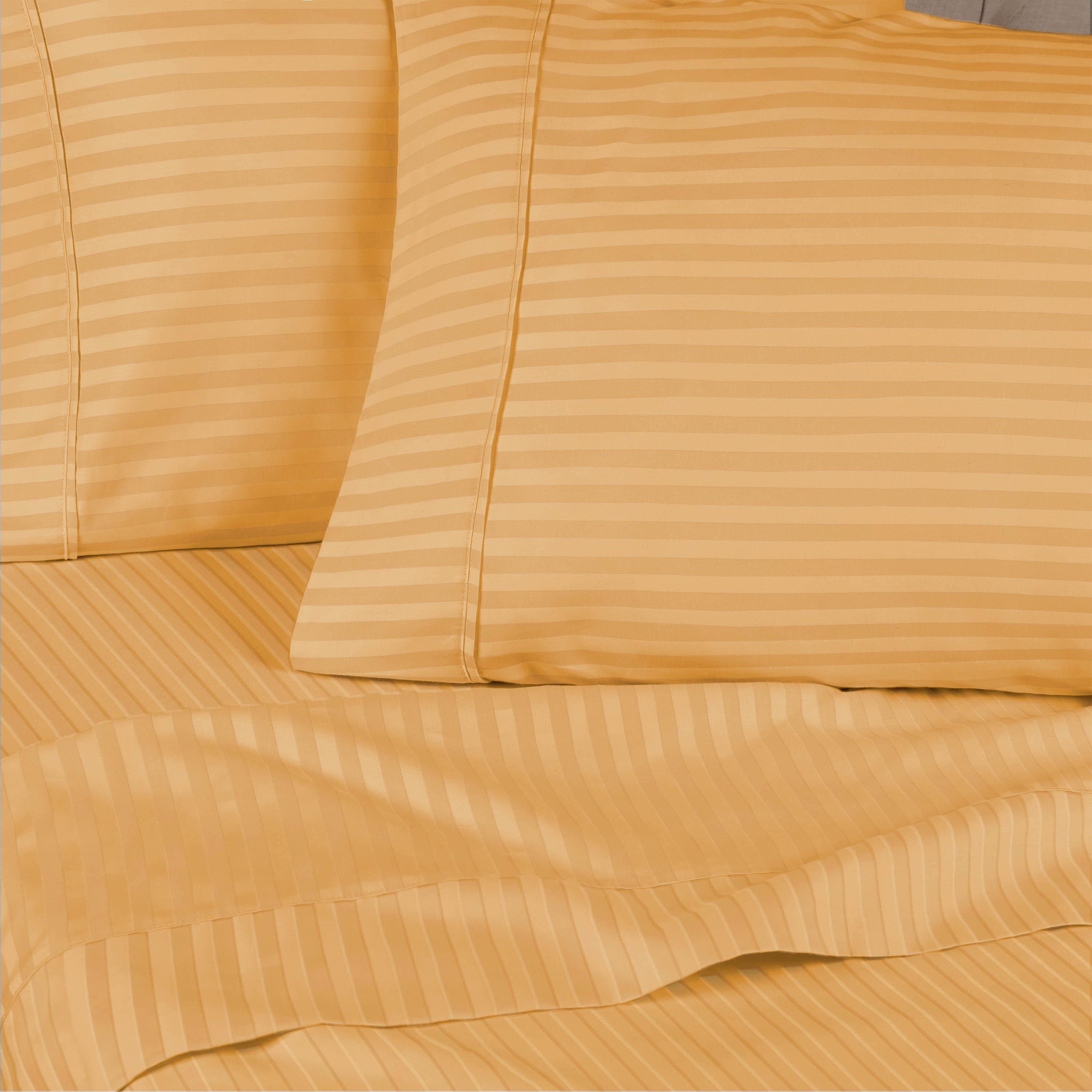 300 Thread Count Egyptian Cotton Sateen Stripe Bed Sheet Set