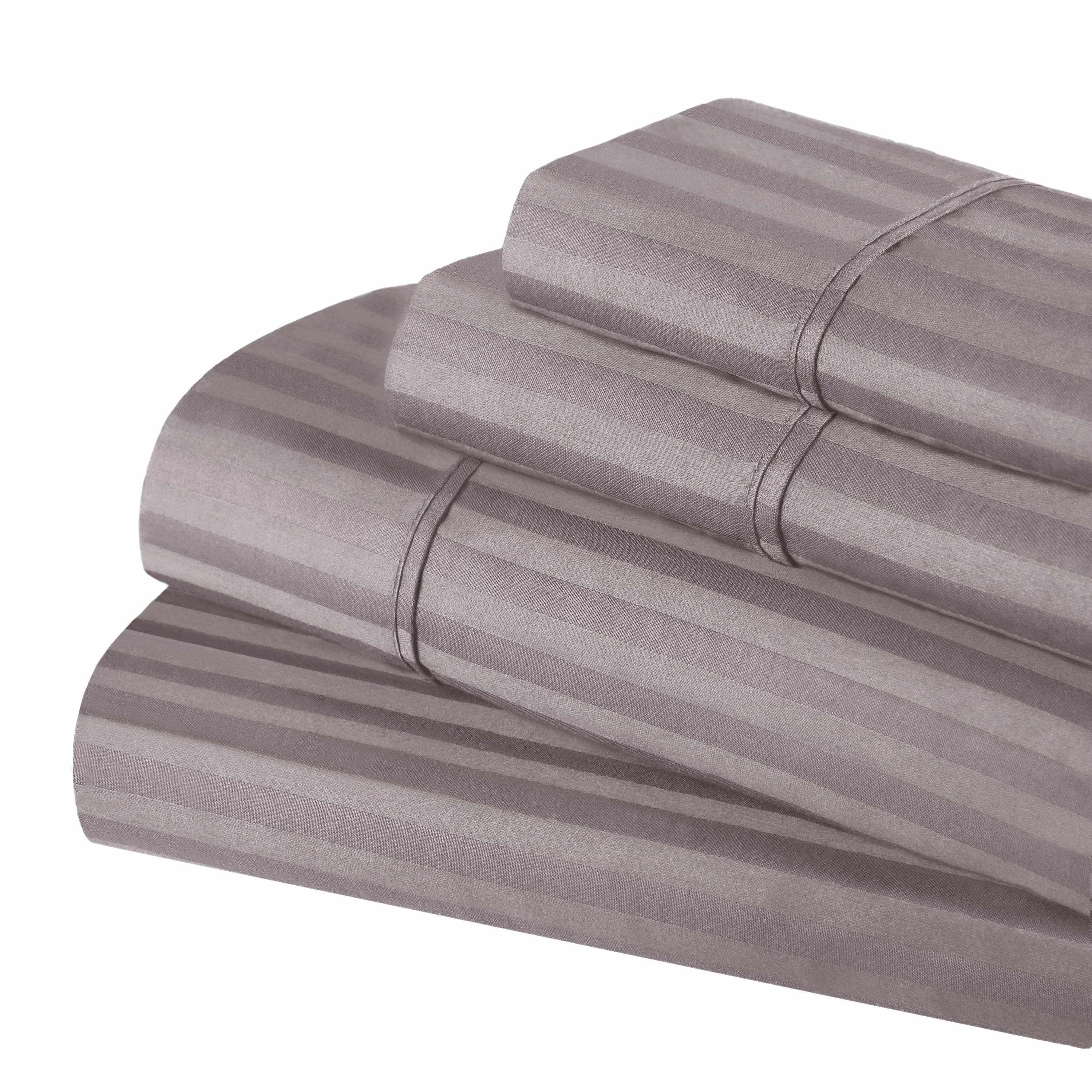 400 Thread Count Egyptian Cotton Sateen Stripe Bed Sheet Set