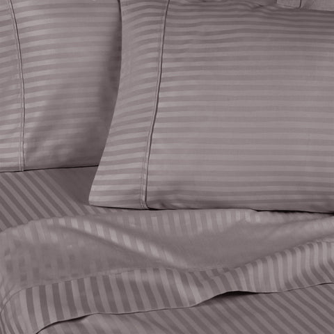 300 Thread Count Egyptian Cotton Sateen Stripe Bed Sheet Set