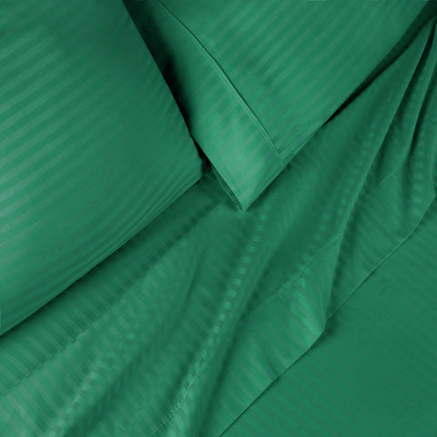 300 Thread Count Egyptian Cotton Sateen Stripe Bed Sheet Set