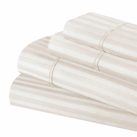 400 Thread Count Egyptian Cotton Sateen Stripe Bed Sheet Set