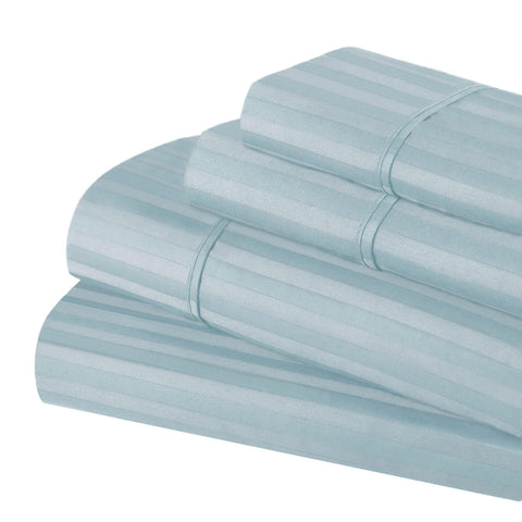 300 Thread Count Egyptian Cotton Sateen Stripe Bed Sheet Set