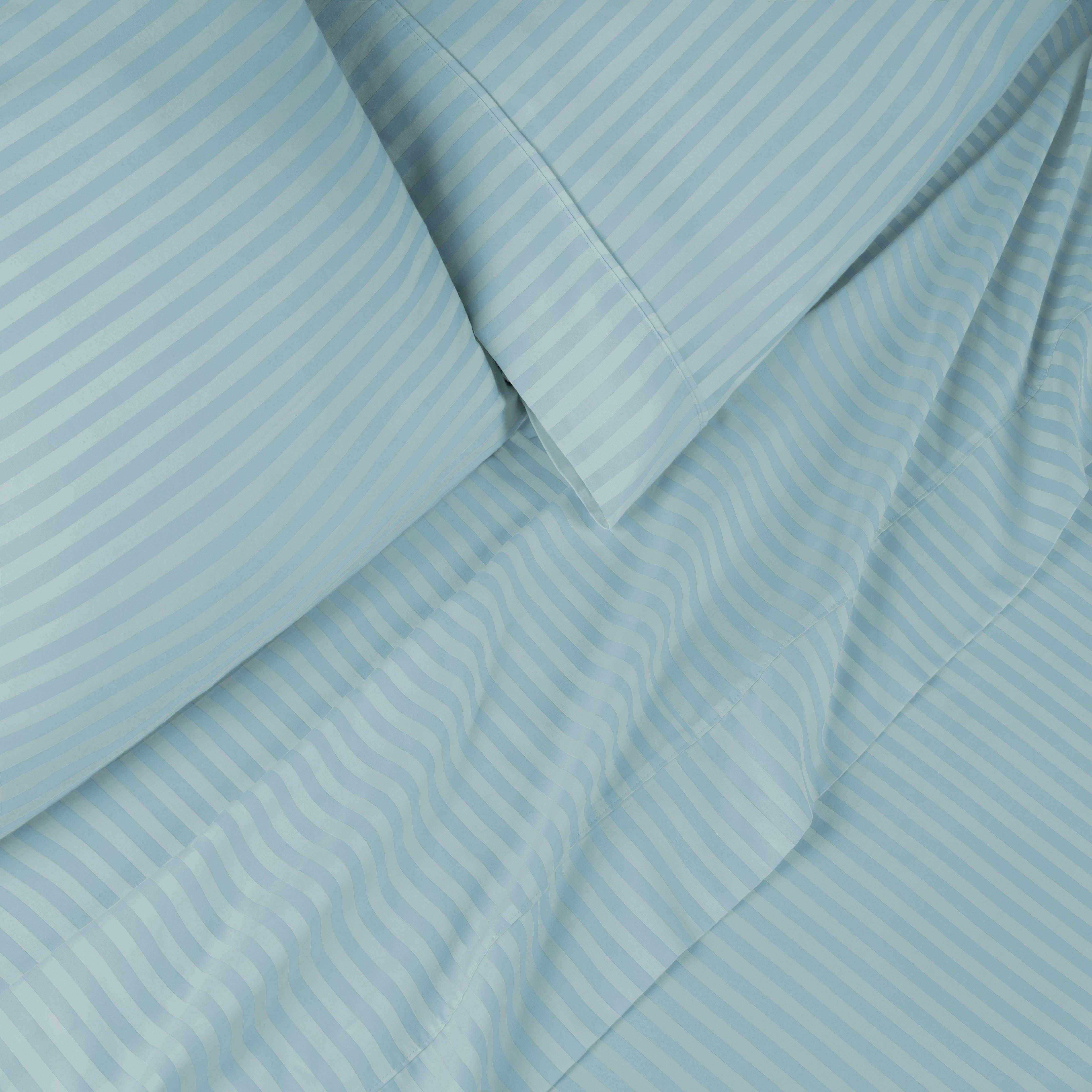 300 Thread Count Egyptian Cotton Sateen Stripe Bed Sheet Set