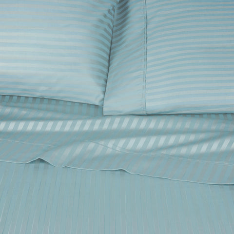 300 Thread Count Egyptian Cotton Sateen Stripe Bed Sheet Set