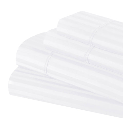 300 Thread Count Egyptian Cotton Sateen Stripe Bed Sheet Set