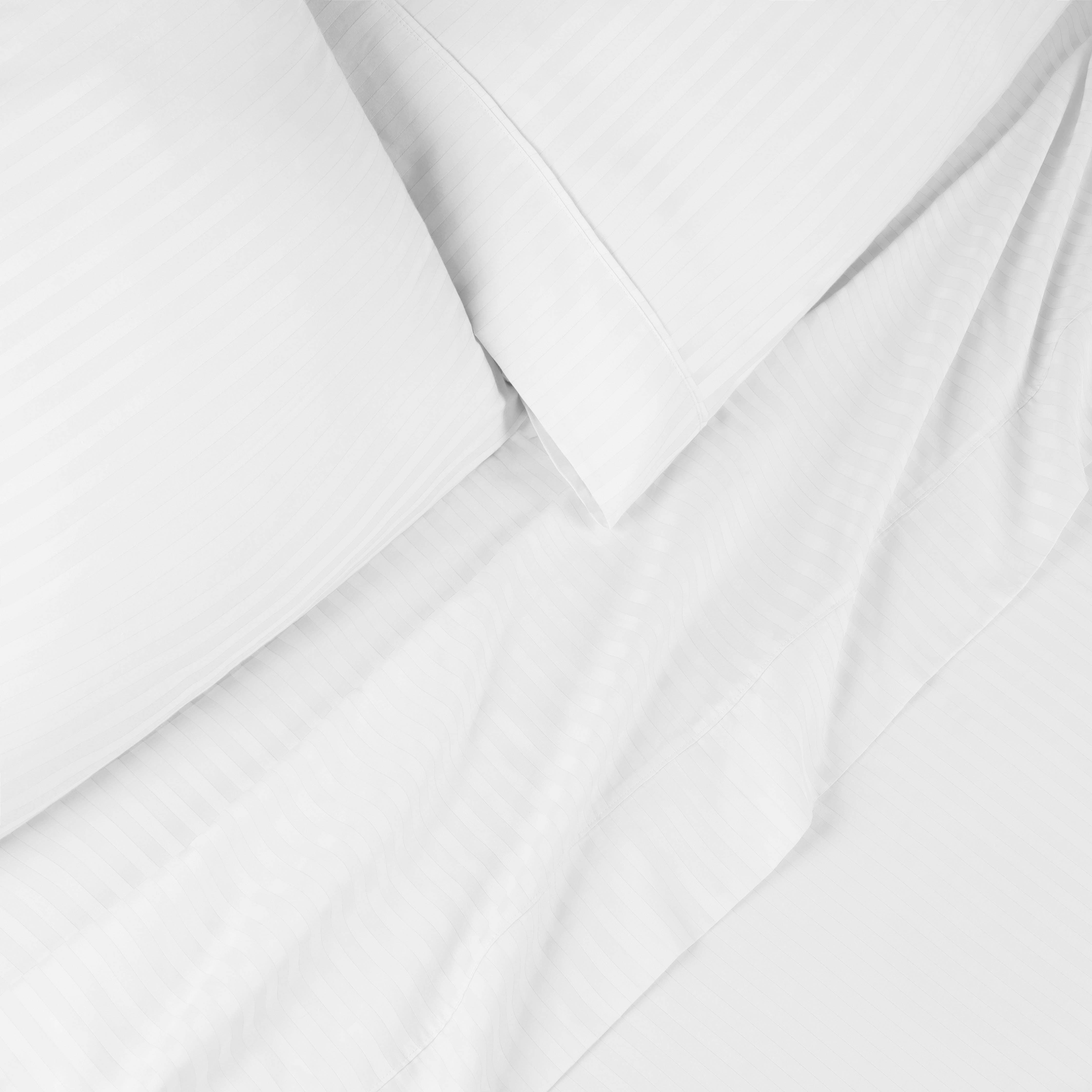 300 Thread Count Egyptian Cotton Sateen Stripe Bed Sheet Set