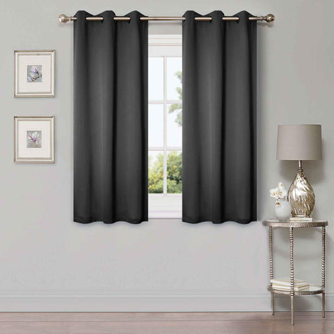 Blackout Window Curtains Solid Room Darkening Washable Set of 2