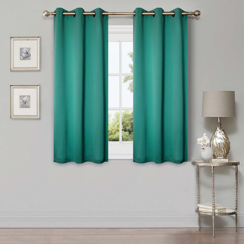 Blackout Window Curtains Solid Room Darkening Washable Set of 2