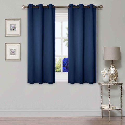Blackout Window Curtains Solid Room Darkening Washable Set of 2