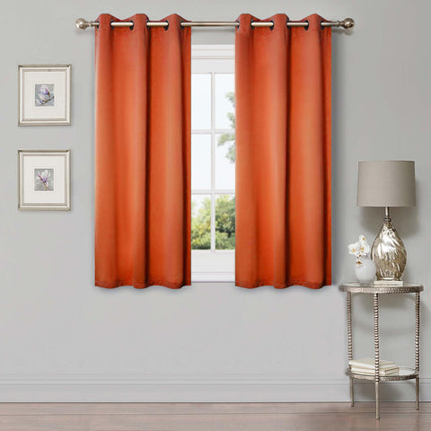 Blackout Window Curtains Solid Room Darkening Washable Set of 2