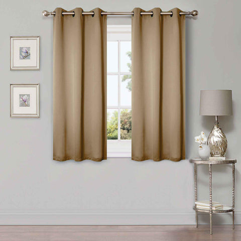 Blackout Window Curtains Solid Room Darkening Washable Set of 2