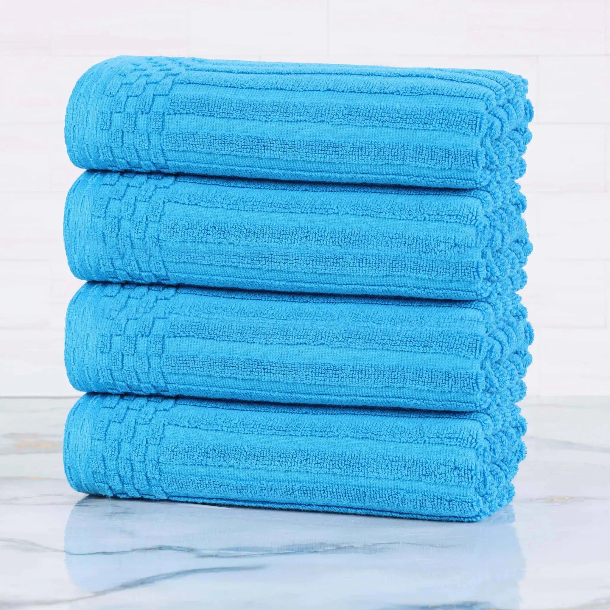 Soho Ribbed Cotton Super Absorbent 4 Piece Hand Towel Set