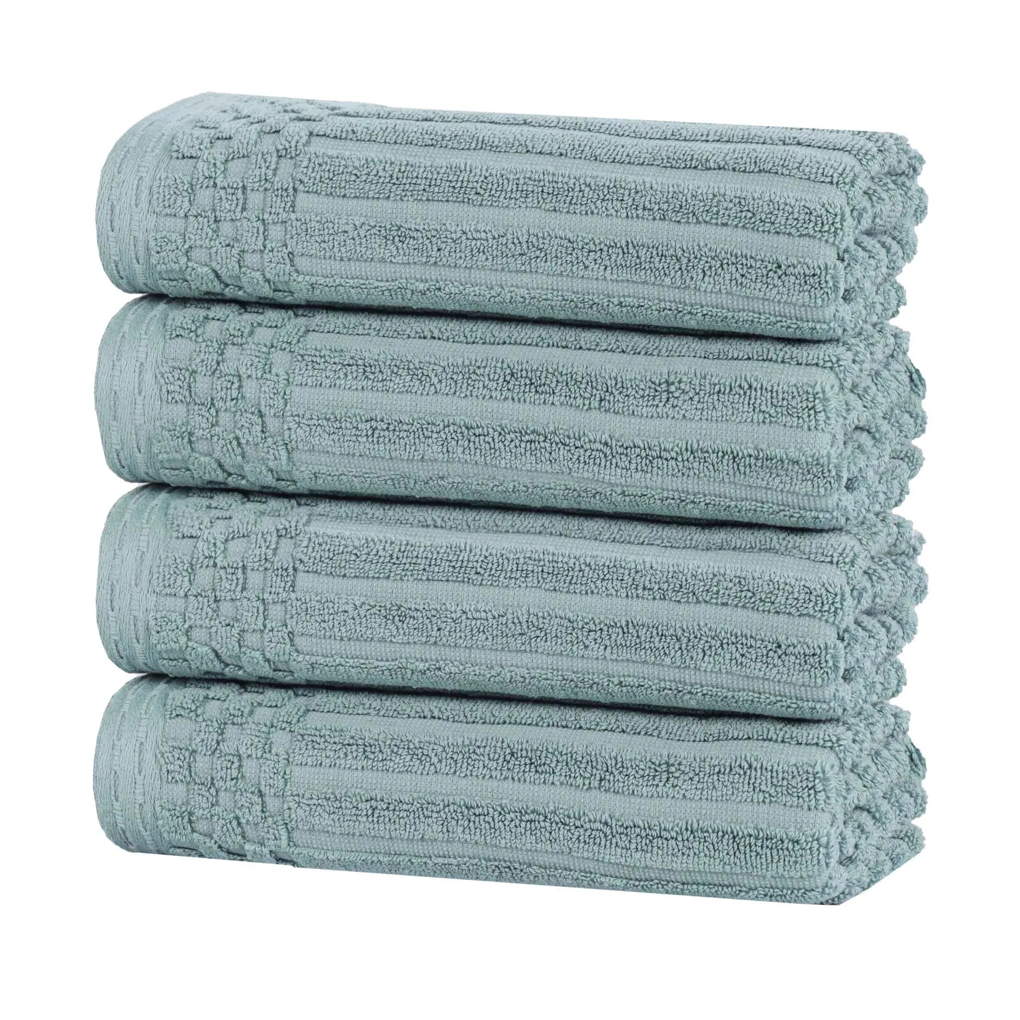 Soho Ribbed Cotton Super Absorbent 4 Piece Hand Towel Set
