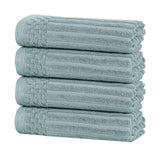 Soho Ribbed Cotton Hand Towel Set, 4-Piece Super Absorbent
