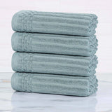 Soho Ribbed Cotton Hand Towel Set, 4-Piece Super Absorbent