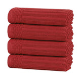 Soho Ribbed Cotton Hand Towel Set, 4-Piece Super Absorbent