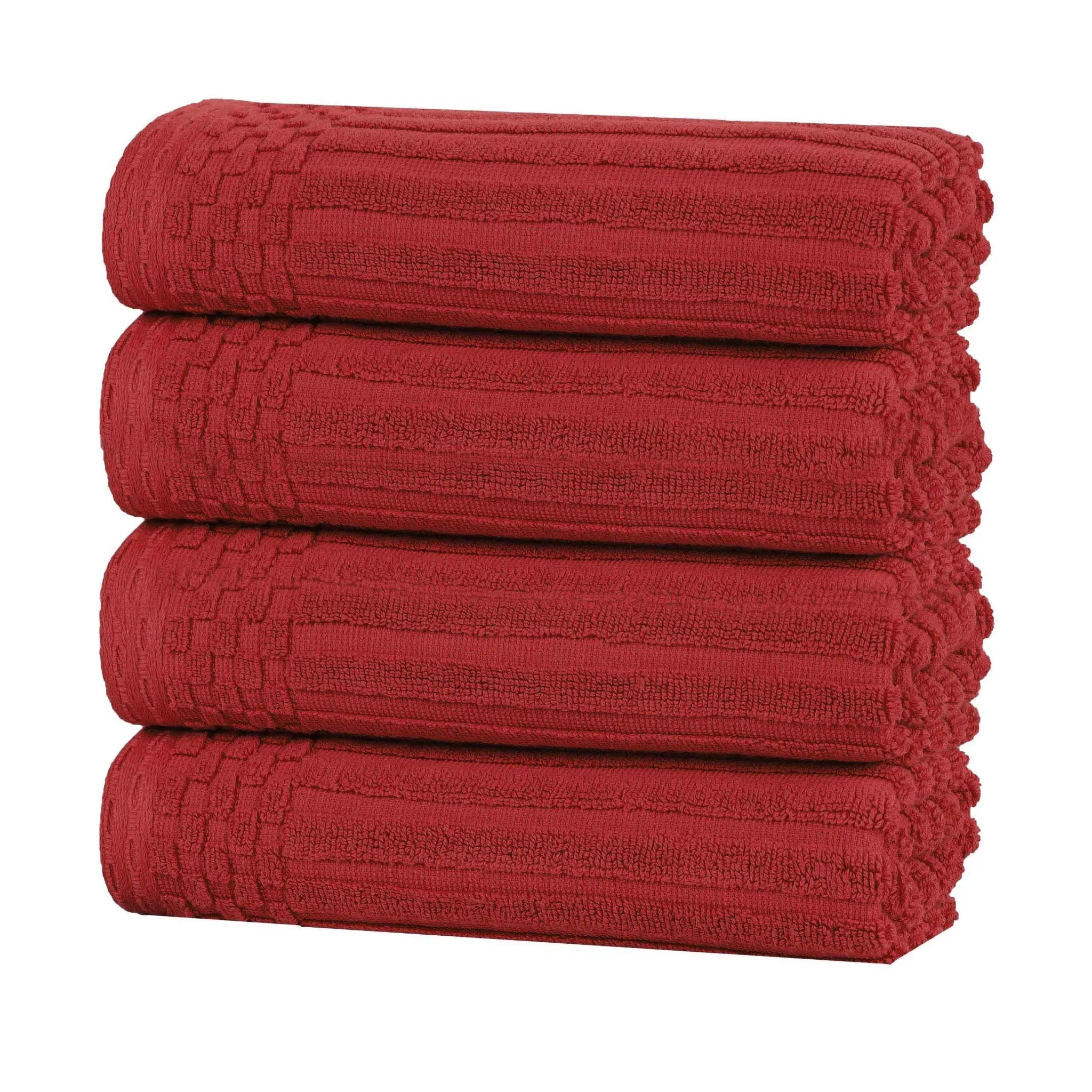 Soho Ribbed Cotton Super Absorbent 4 Piece Hand Towel Set